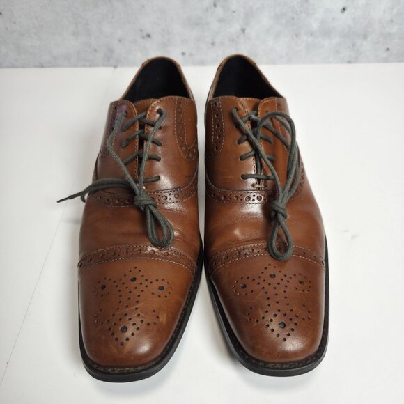 Johnston & Murphy Mens Brown Leather Oxford Dress Shoes Size 9M Cap Toe main image 8